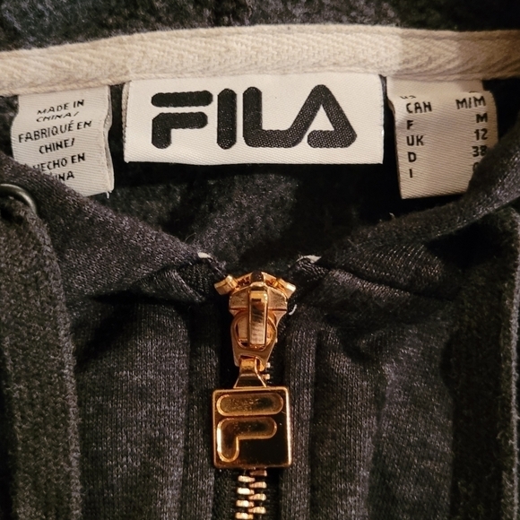 FILA Full Zip Hoodie, Rose Gold, Heathered Dark Grey - Picture 8 of 12